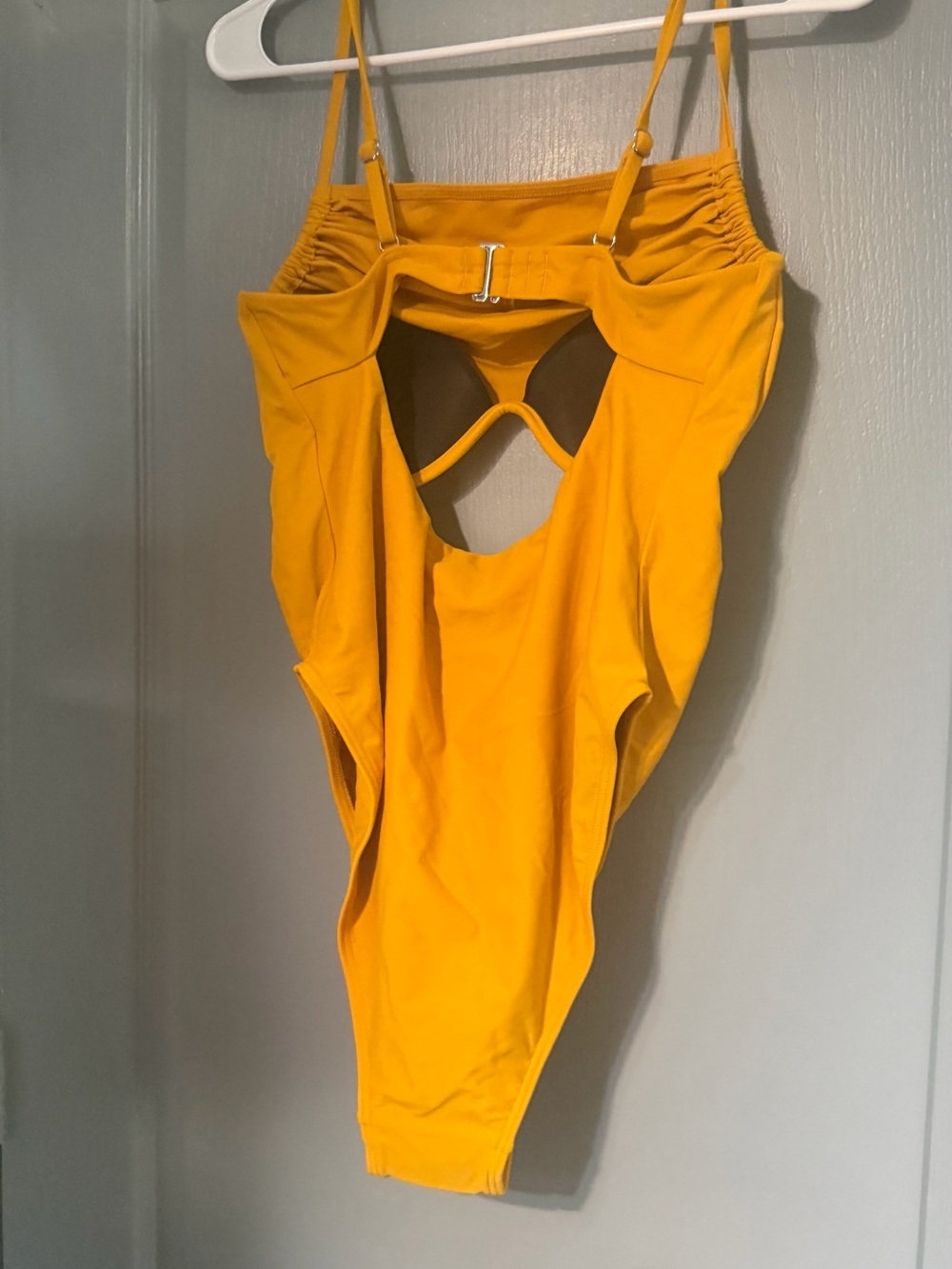 Andrea Iyamah Mustard Yellow Cutout One-Piece Swimsuit - Picture 5 of 7